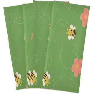 Bumble Bees and Clover Tea Towels, Floral and Bee Dish Towels