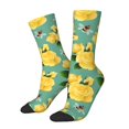 thumbnail image 1 of Bumble Bees Socks Autumn Red Flower Print Stockings Leisure Unisex Soft Breathable Socks P, 1 of 7