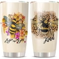 thumbnail image 1 of Bumble Honeybee Mug 20 Oz With Lid, Save The Bees Isulated Tumblr, Bee Tumbler Coffee Cup Stainless Steel, Honey Bee Themed Metal Themos, Gifts for Queen Bee Animal Lovers Beekeeper, 1 of 6