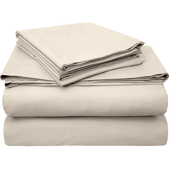 Bumble Luxury Percale 4 Piece Bed Sheet Set - 100% USA Grown Best Pima Cotton Sheets - Ultra Crisp, Smooth Finish Cooling Sheets - Classy Supima Cotton Sheets - King Size, Tan