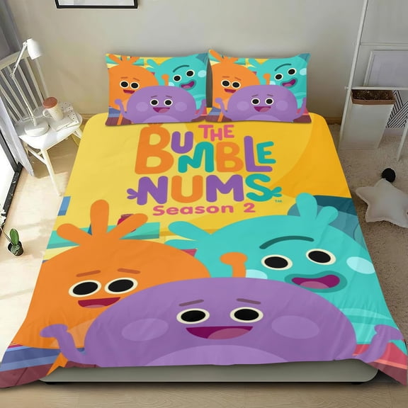 The Bumble Nums Themed Bed Sheet Set Three Piece Set 53x79 In ches Comfortable And Skin Friendly Unique Design Creating A Star Gifts For Family Friends fans
