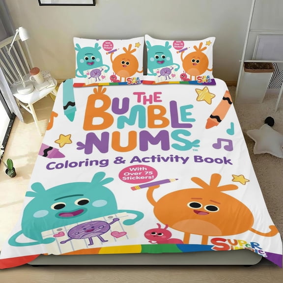 The Bumble Nums Themed Bed Sheet Set Three Piece Set 53x79 In ches Comfortable And Skin Friendly Unique Design Creating A Star Gifts For Family Friends fans