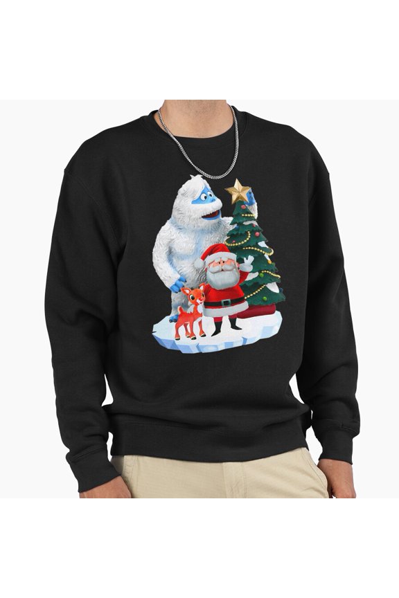 Bumble Rudolph And St. Nick Unisex Sweatshirt Retro Vintage Christmas Holiday Graphic G10274, Up to Size 5XL