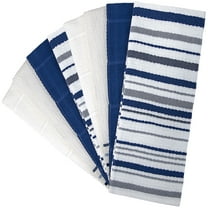 Bumble Towels Premium Kitchen Towels (16”x 28”, 8 Piece) Cotton Kitchen Hand Towels Striped 420 GSM Blue