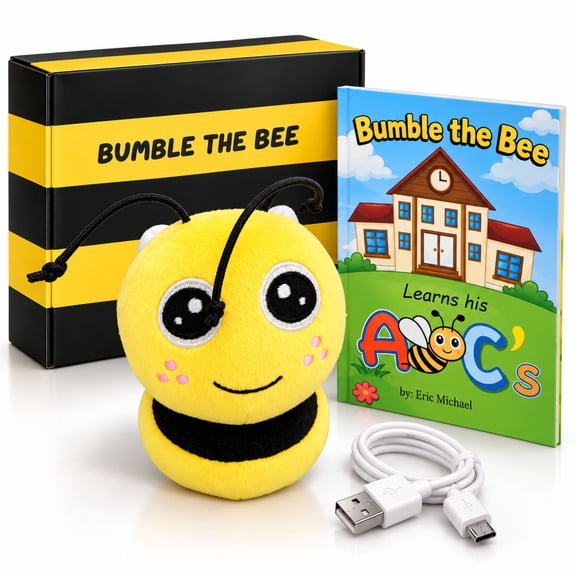 Bumble The Bee Recordable ABC Singing Plush Toy and Alphabet Book Learning Gift Set, 1 Count, 11 oz