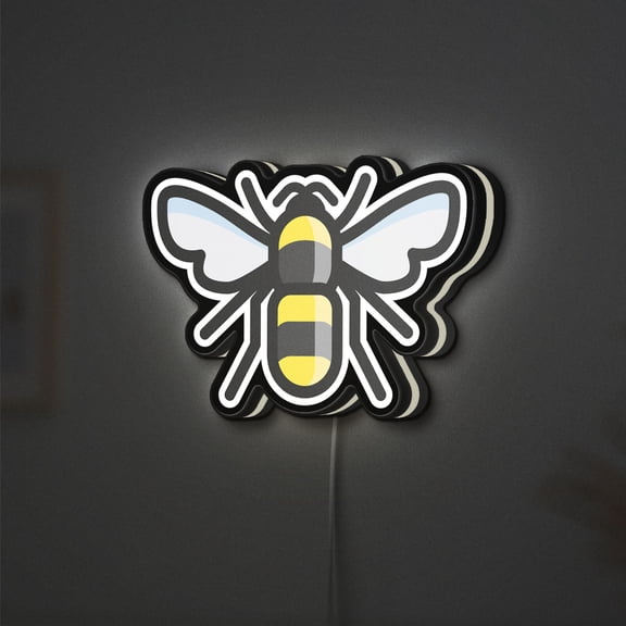Bumblebee 3D Novelty Light Box, Bee Theme Humble Lamp Decor for Nature Lovers and Cute Insect Fans (Height 8 inch, 20cm)