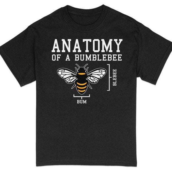 Bumblebee Anatomy T Shirt Funny Science Tee Entomology Shirt Casual Graphic Tee Unisex 7391