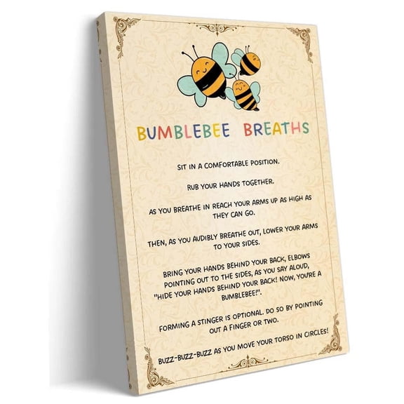 Bumblebee Breathing Grounding Technique Mental Health Wall Art Therapy Posters Art Deco Wall poster