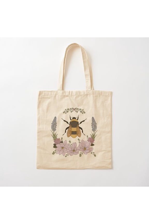 Bumblebee Buzz Canvas Tote Bags, Reusable Shopping Bag