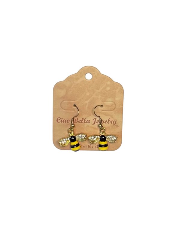 Bumblebee Dangle Earrings | Whimsical Playful Jewelry