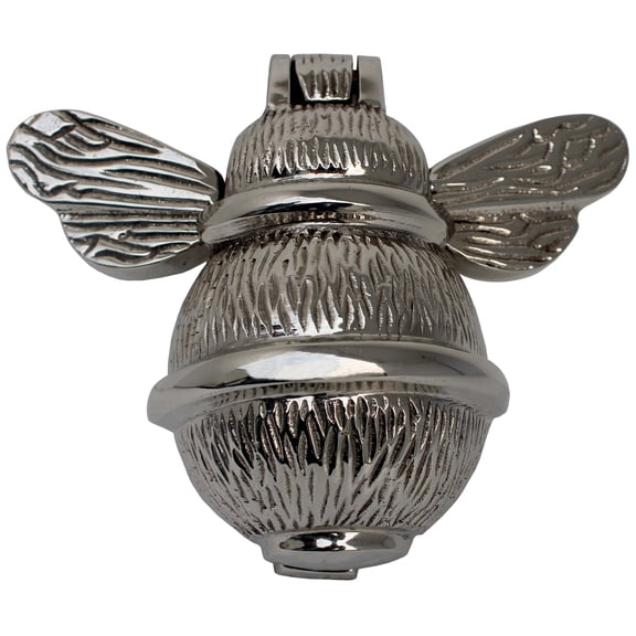 Bumblebee Door Knocker, Solid Silver Round, Shiny