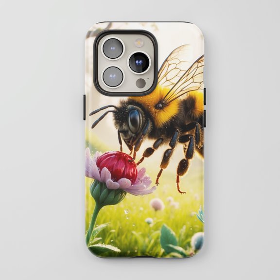 Bumblebee Flower For All iPhone Series Protective Phone Case Nature Theme Vibrant