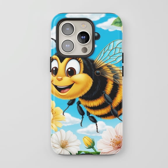 Bumblebee For All iPhone Series Protective Phone Case Cute Nature Theme Blue Sky Design