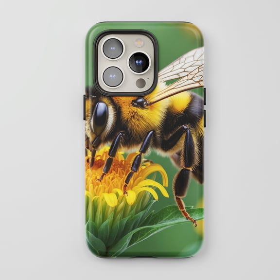 Bumblebee For All iPhone Series Protective Phone Case Nature Theme Green Yellow