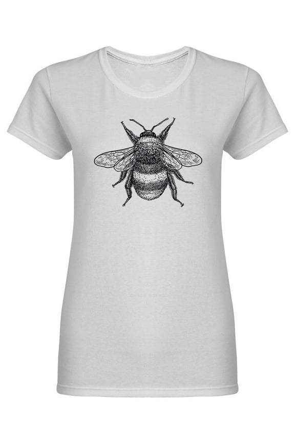 Bumblebee Hand Drawn Shaped T-Shirt Women -Image by Shutterstock, Female XX-Large