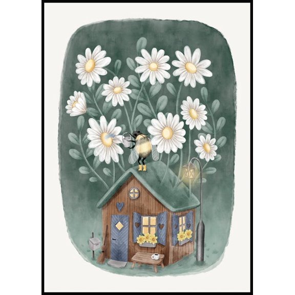 Bumblebee In Boots Poster Wall Art, Modern Wall Decor For Living Room Bedroom, 12x18 UNFRAMED