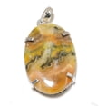 thumbnail image 1 of Natural Bumblebee Jasper Gemstone 925 Sterling Silver Pendant 2.09", 1 of 2