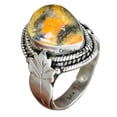 thumbnail image 1 of Bumblebee Jasper Natural Gemstone Band Ring, Solid 925 Sterling Silver Unique Handmade Ring, Expensive Ring, Statement Ring, Best Giftable Ring For Women, 1 of 3