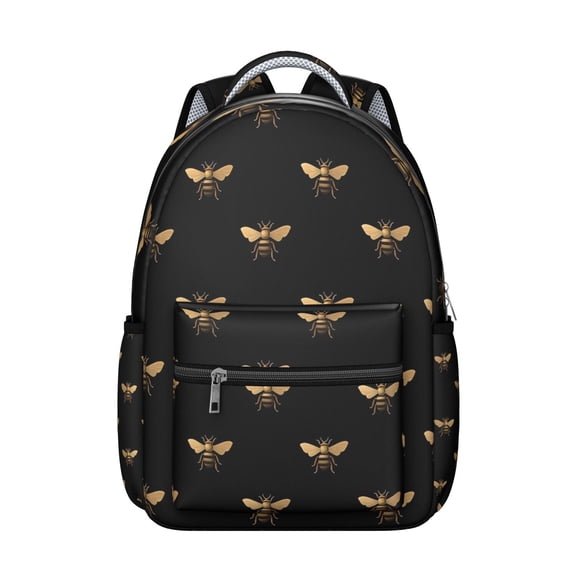 Bumblebee Pattern Backpack for Women Men - Roomy School Backpack with Comfortable Padded Straps, Water-Resistant Material, Big Compartments for Daily Essentials