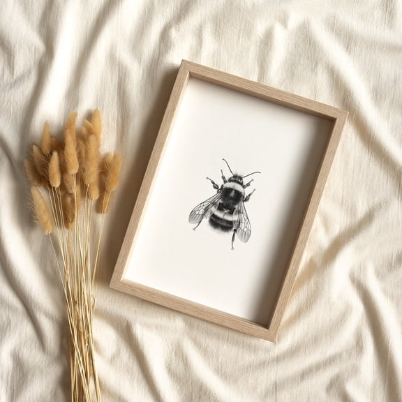 Bumblebee Pencil Art : Bug Wall Decor Unframed Paper Print