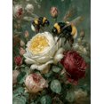 thumbnail image 1 of Bumblebee Rose Canvas Cottagecore Rustic Botanical Nature Wall Art, 1 of 8