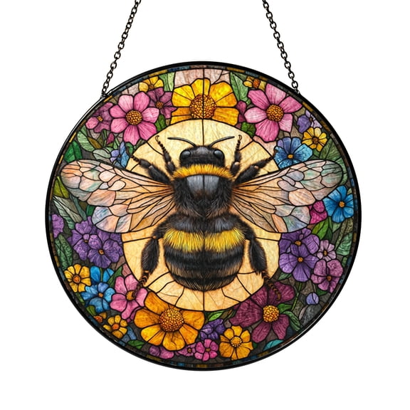 Bumblebee Stained Glass Suncatcher – Garden Window Decor