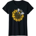 thumbnail image 1 of Bumblebee Sunflower T-shirt for Women Spring Time Save The Bees Honeybee Casual Short Sleeve Tops Black 2X-Large, 1 of 4