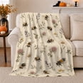 thumbnail image 1 of Bumblebee Wildflower Botanical Scene, Cozy Friendship Quote Scene, Warm Flannel Blanket for Living Room and Reading Nook, Art Lovers Friendship Gift, Artistic Home Decor, 1 of 9