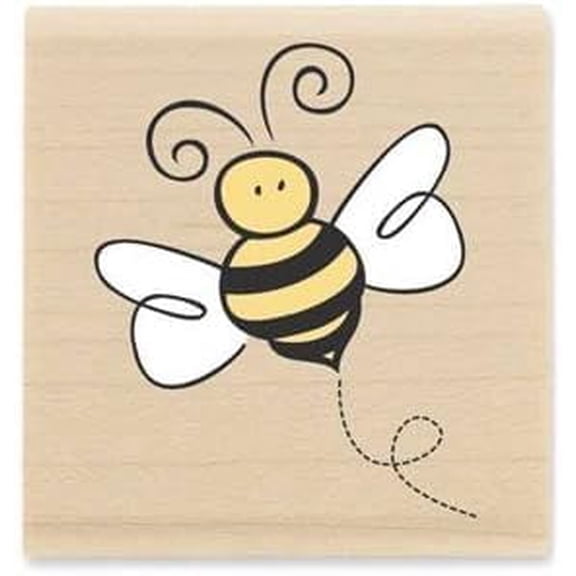Bumblebee Wood and Rubber Stamp - 1.5 x 1.5 Inches