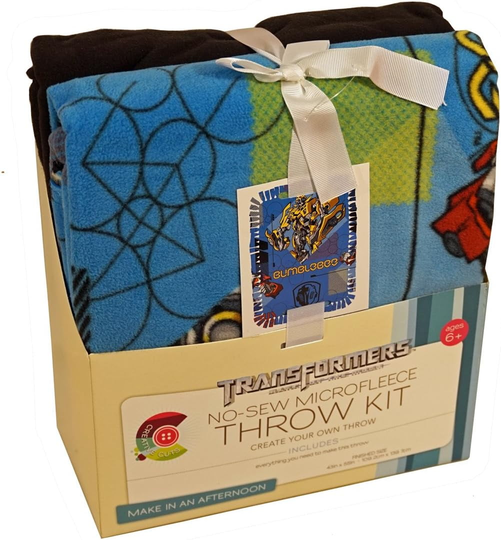 Bumblebee and Optimus Prime NoSew Microfleece Throw Blanket Kit