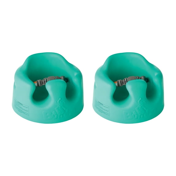 Bumbo Baby Soft Foam Floor Seat w/3 Point Adjustable Harness, Aqua (2 Pack)