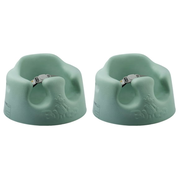 Bumbo Baby Soft Foam Wide Floor Seat w/ Adjustable Harness, 2 Pack, Hemlock