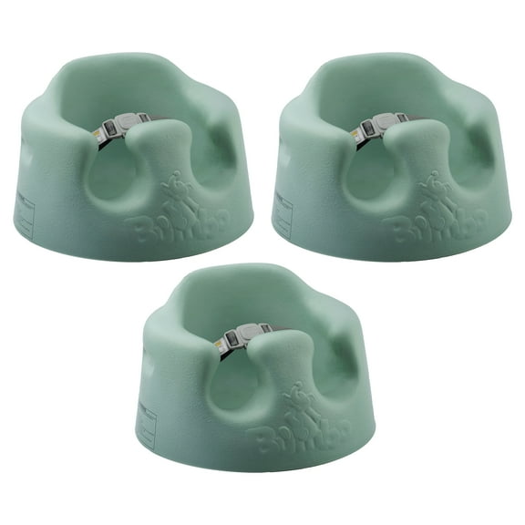 Bumbo Baby Soft Foam Wide Floor Seat w/ Adjustable Harness, 3 Pack, Hemlock