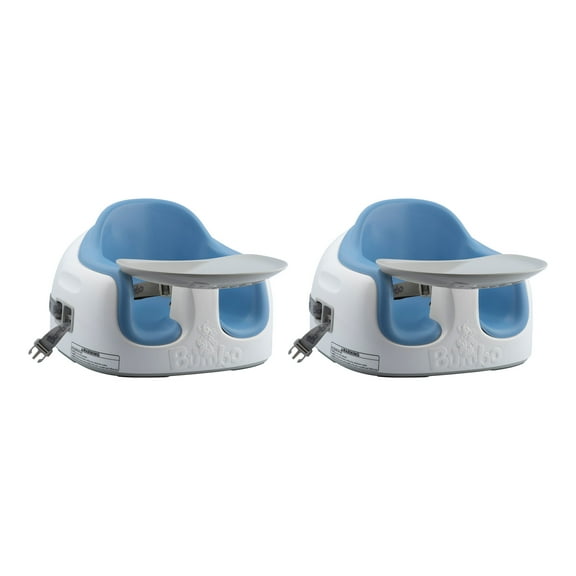 Bumbo Baby Toddler Adjustable Booster Seat, Powder Blue (2 Pack)