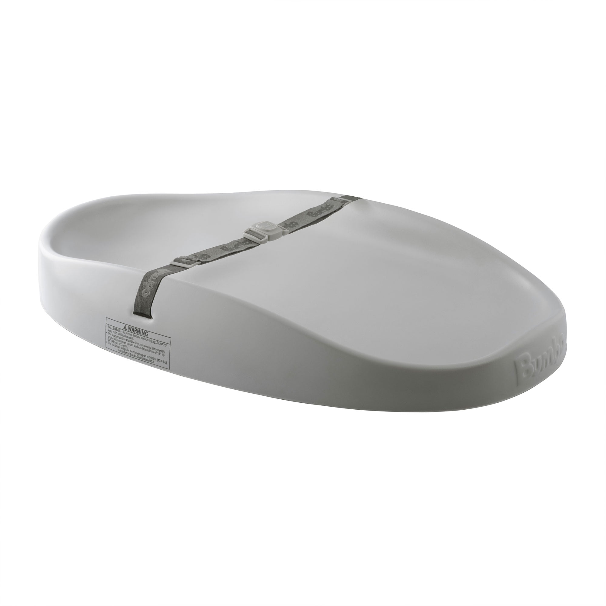 Cool Gray Ergonomic Foam Baby Changing Pad with Safety Belt