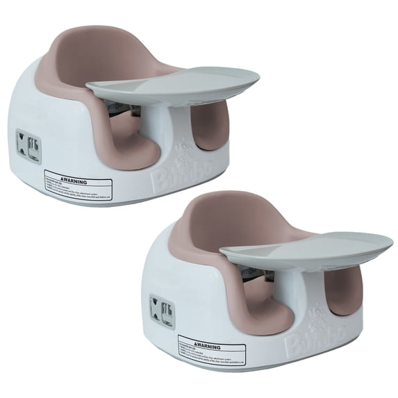 Bumbo Toddler Multi Seat 3-in-1 Booster High Chair and Tray, Breige/Sonoran Rose, 2 Pack