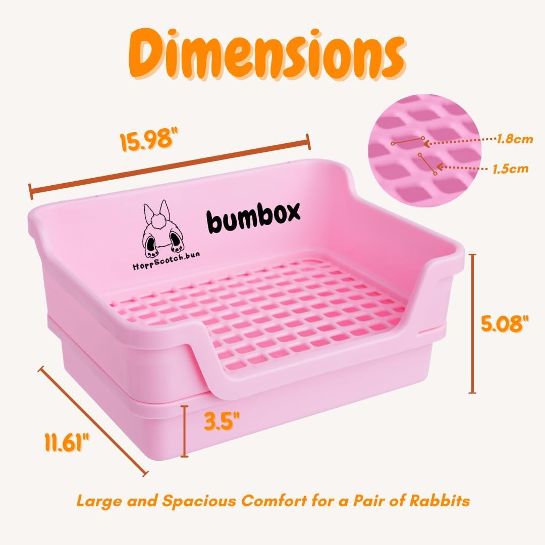Bumbox Large Rabbit Litter Box, 15.75