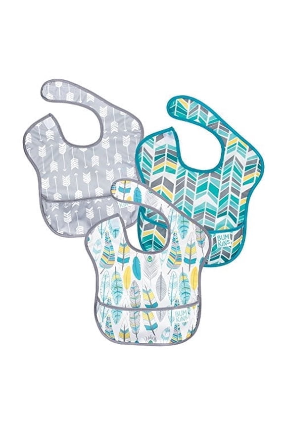Baby Bibs, SuperBib 3-Pack, Baby & Toddler Ages 6-24 Mos (Feathers & Arrows)