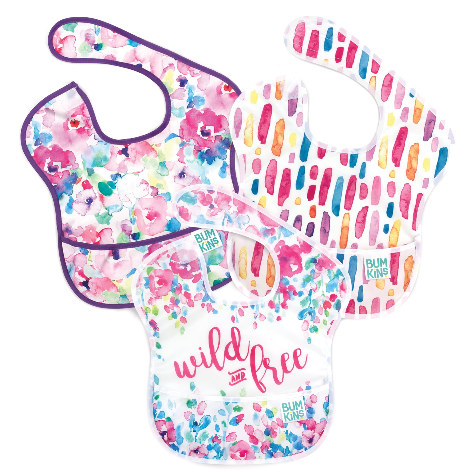 Bumkins SuperBib 3Pack, Baby Feeding Bibs Ages 624 Mos, Waterproof