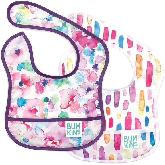 Bumkins Baby Starter Bib for Infants 3-9 Months (Watercolors)