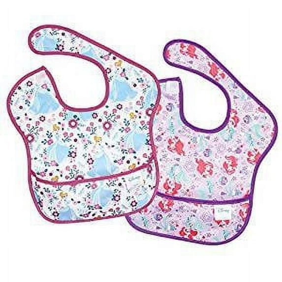 Bumkins Baby SuperBib 2-Pack, Disney - Princess, for Ages 6-24 months