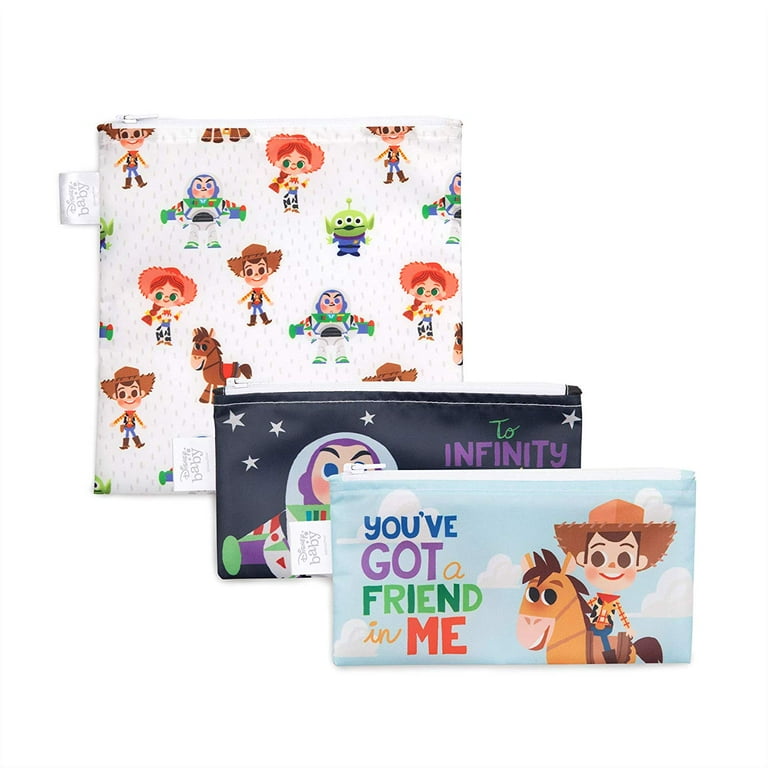 Bumkins Disney Toy Story Sandwich Bags Snack Bags Reusable Washable Food Safe BPA Free Pack of 3