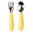 thumbnail image 1 of Bumkins Toddler Fork and Spoon Set, Stainless Steel & Silicone for 18 Mos+ (Pineapple), 1 of 7