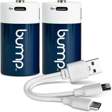 Bump 2 Pack Lithium Ion Rechargeable Battery D Cell 1.5V 12000mWh Li-ion Batteries