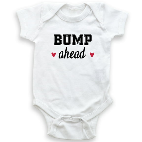 Bump Ahead - Baby Bodysuit - Pregnancy Announcement - Cute Baby Boy Girl Reveal