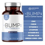 Bump BD, Natural Fertility Supplement for Men, Male Prenatal Vitamins with Selenium, CoQ10, L-Methylfolate, Folinic Acid, DHA + EPA to Support Hormonal Balance & Motility, 30 Caps