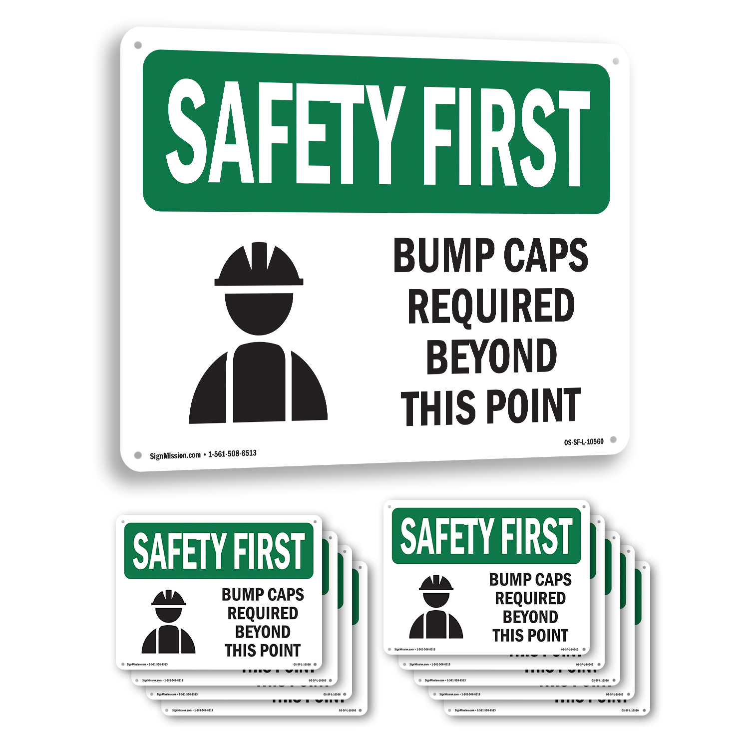 Bump Caps Required Beyond This Point With Symbol OSHA SAFETY FIRST Bump Caps Required Beyond This Point With Symbol OSHA SAFETY FIRST