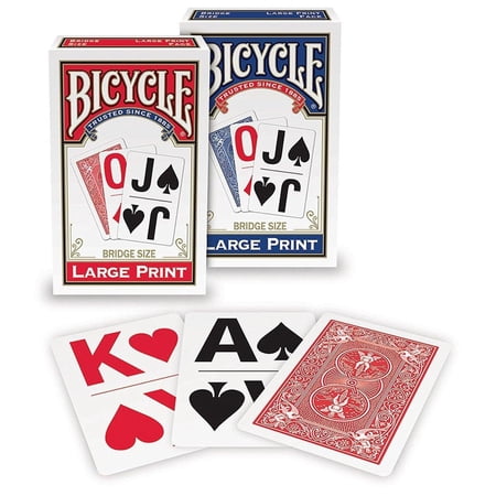 Large Print Bridge Size Playing Cards -1 deck -(Color may vary)