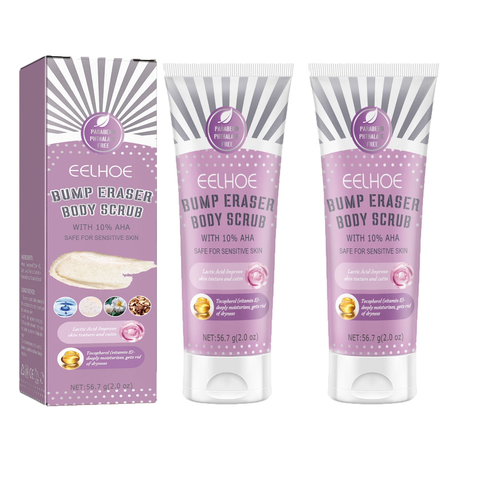 Bump Eraser Body Scrub 10 AHA for Keratosis Pilaris, Exfoliant & Skin