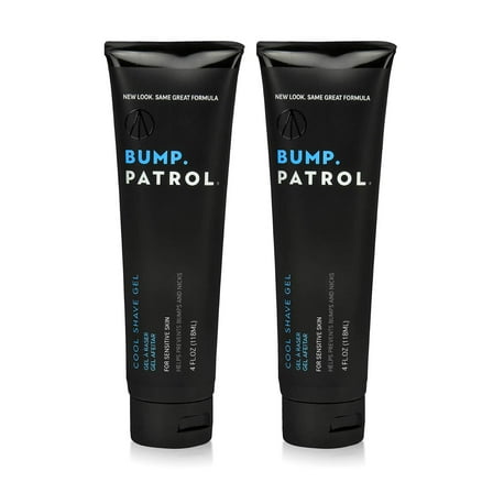 Bump Patrol Cool Shave Gel - Sensitive Clear Shaving Gel With Menthol Prevents Razor Burn, Bumps, Ingrown Hair - 4 Ounces 2 Pack